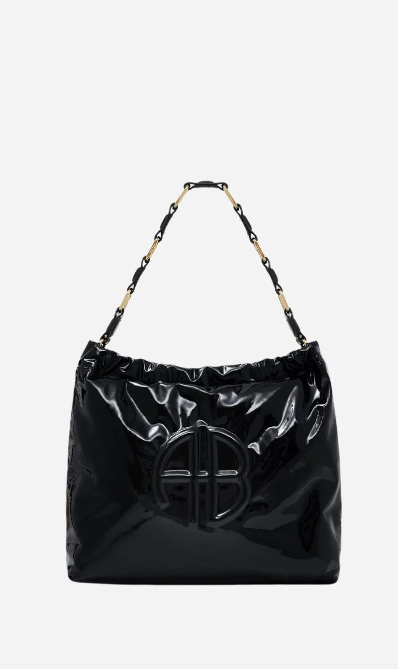 Anine Bing | Kate Shoulder Bag - High Shine Black sold by Sister & Co