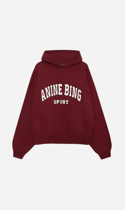 Anine Bing | Alec Hoodie Sport - Cabernet sold by Sister & Co