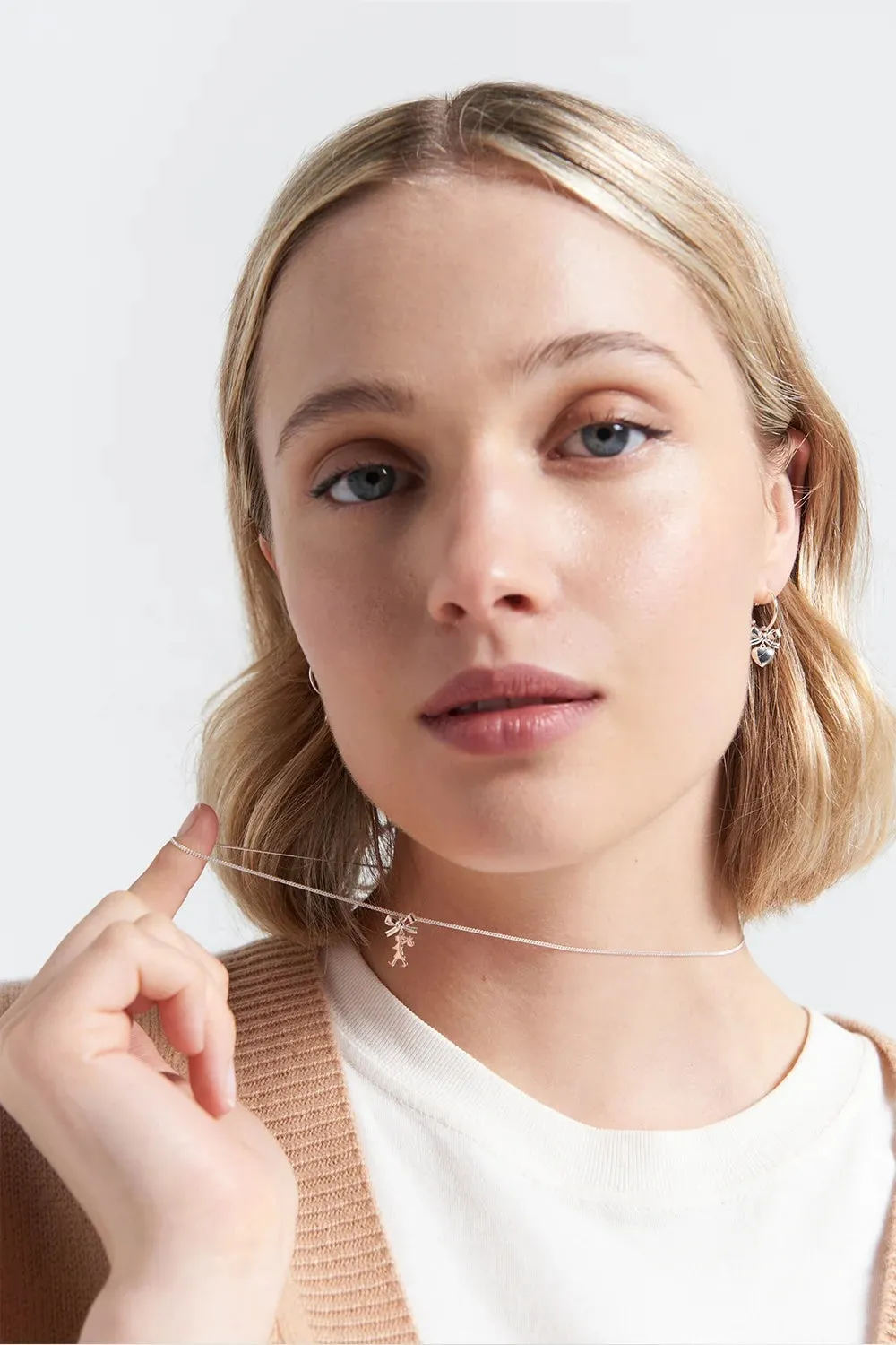 Karen Walker | Mini Girl With A Bow Necklace 45cm - Silver sold by Sister & Co product image thumbnail 2