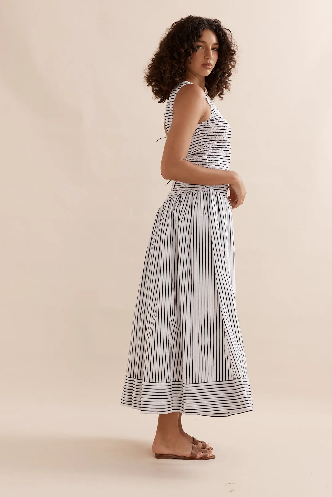 Caitlin Crisp | Celine Dress - French Navy Stripe sold by Sister & Co product image thumbnail 5