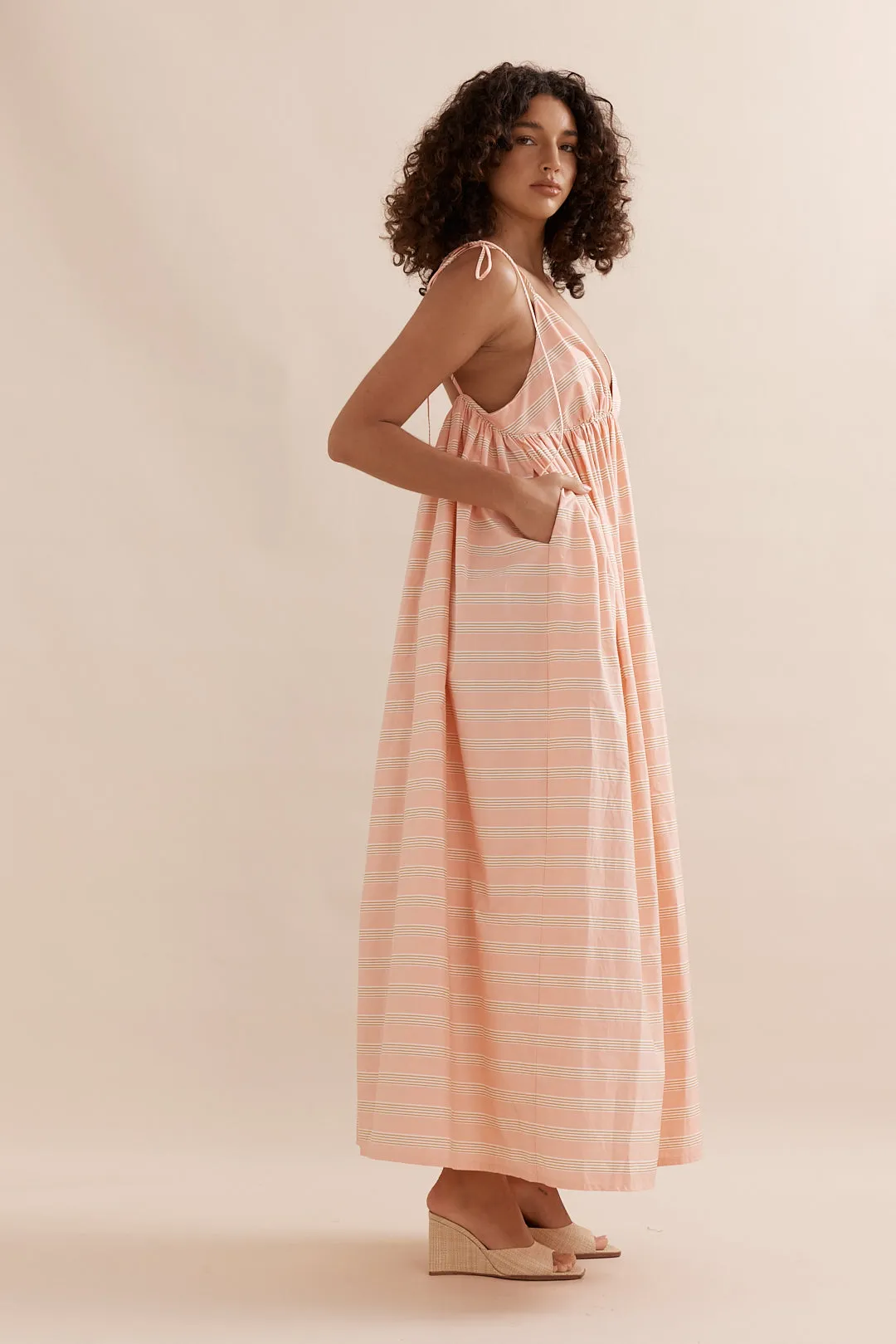Caitlin Crisp | Esther Dress - Coral Stripe sold by Sister & Co product image thumbnail 4