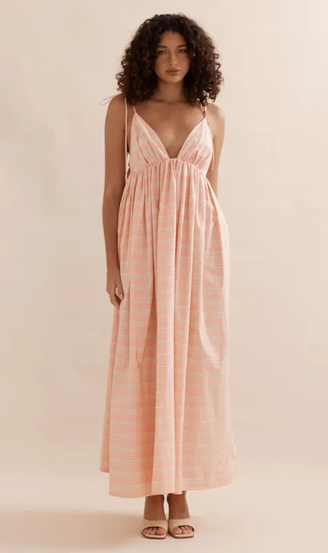 Caitlin Crisp | Esther Dress - Coral Stripe sold by Sister & Co