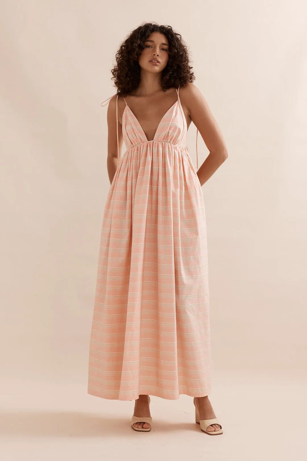 Caitlin Crisp | Esther Dress - Coral Stripe sold by Sister & Co product image thumbnail 2