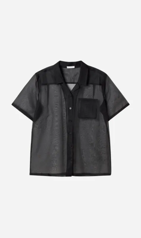 Silk Laundry | Organza Camp Shirt - Black sold by Sister & Co