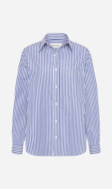 Matteau | Classic Stripe Shirt - Cobalt Stripe sold by Sister & Co