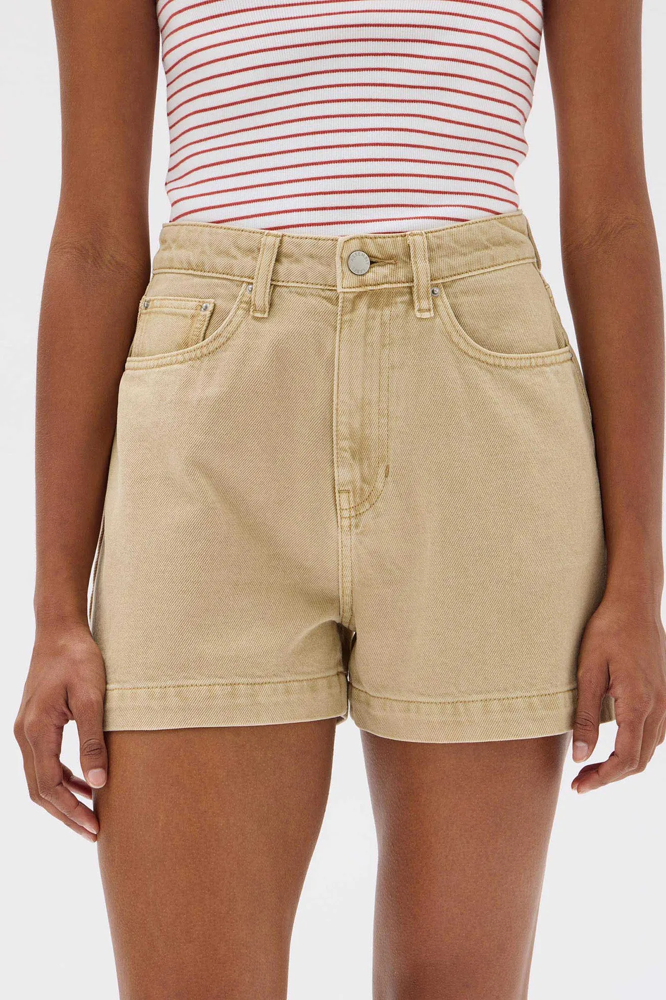 Assembly Label | Boxy Denim Short - Tan sold by Sister & Co product image thumbnail 3