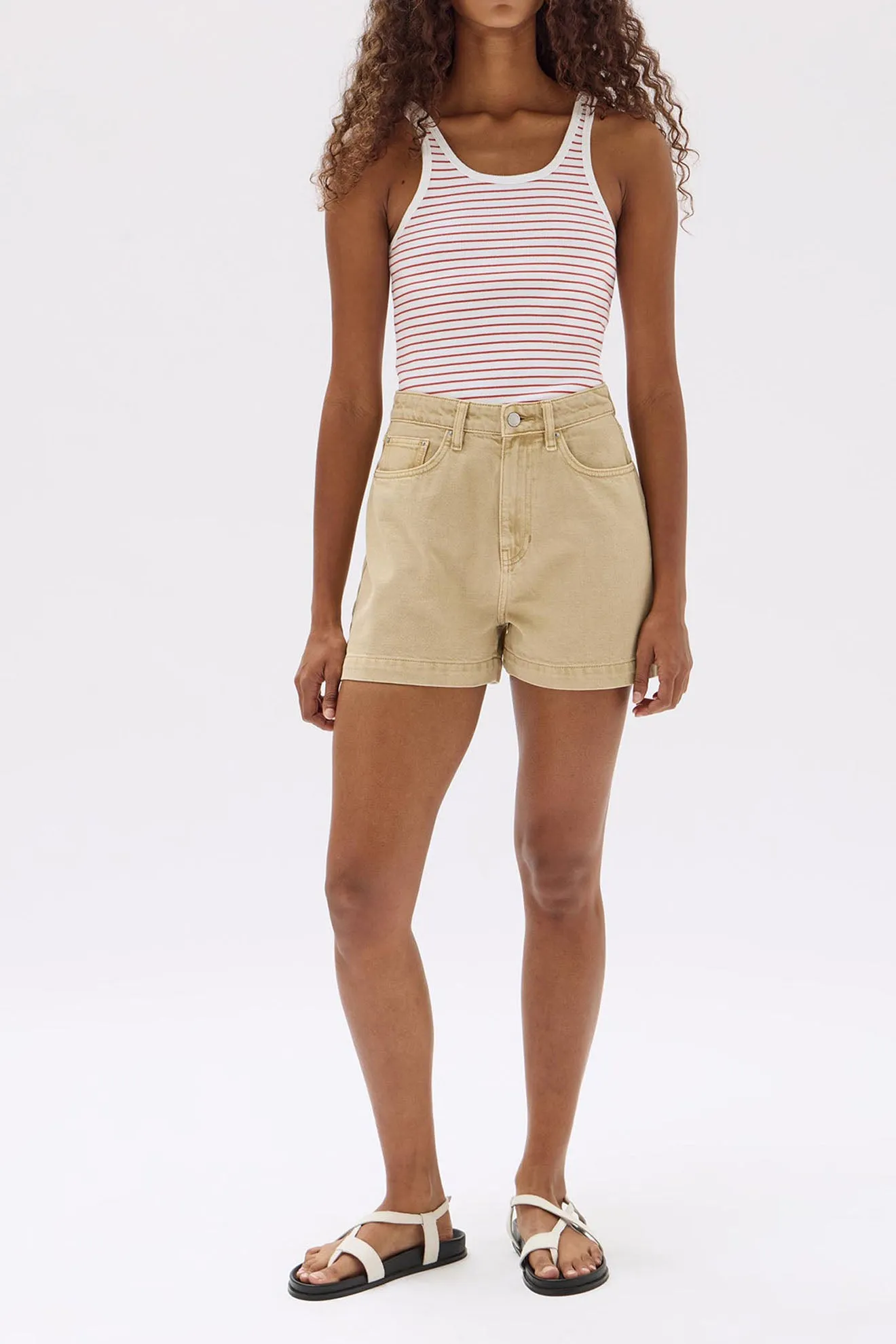 Assembly Label | Boxy Denim Short - Tan sold by Sister & Co product image thumbnail 2