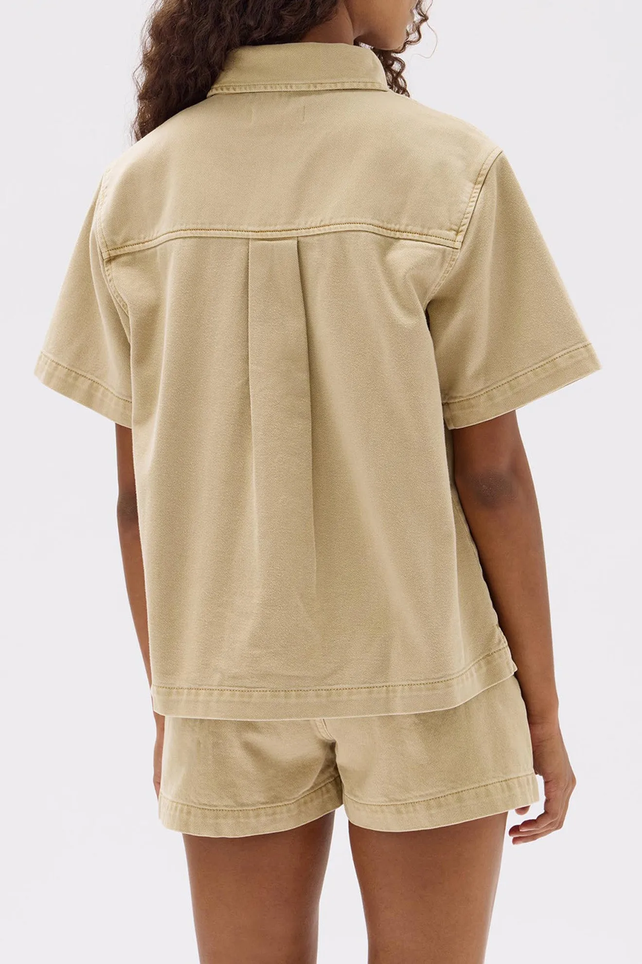Assembly Label | Ashley Denim Short Sleeve Shirt - Tan sold by Sister & Co product image thumbnail 5