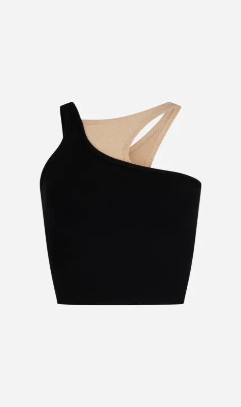Nagnata | Retro Tank - Black / Sandstone sold by Sister & Co
