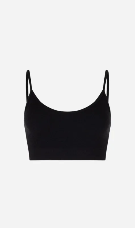 Nagnata | Ryo Wool Rib Crop - Black sold by Sister & Co