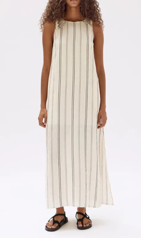 Assembly Label | Milos Stripe Maxi Dress - Cream/Black sold by Sister & Co