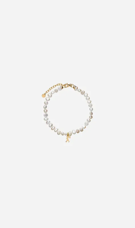 Karen Walker | Mini Girl With Pearls Bracelet - Gold Plated sold by Sister & Co
