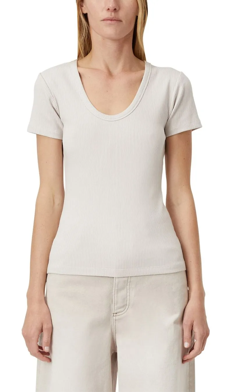 Camilla and Marc | Nora Scoop Fitted Tee - Light Lavender Grey sold by Sisters & Co