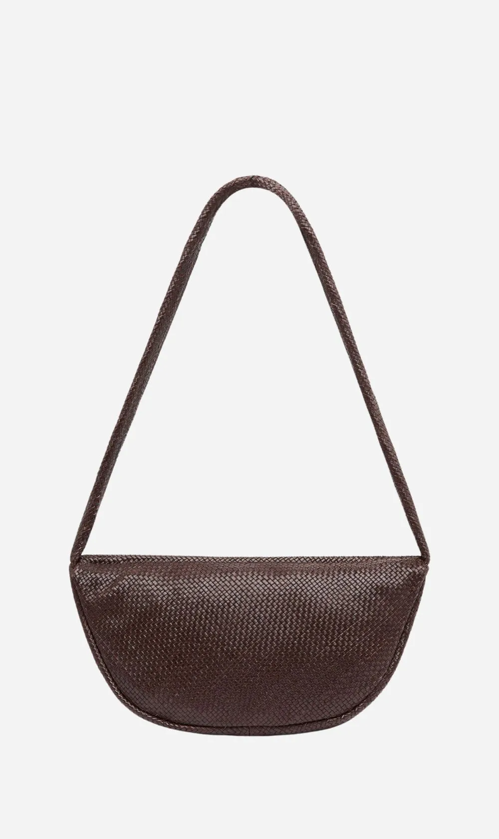 St Agni | Woven Crescent Bag - Chocolate sold by Sister & Co