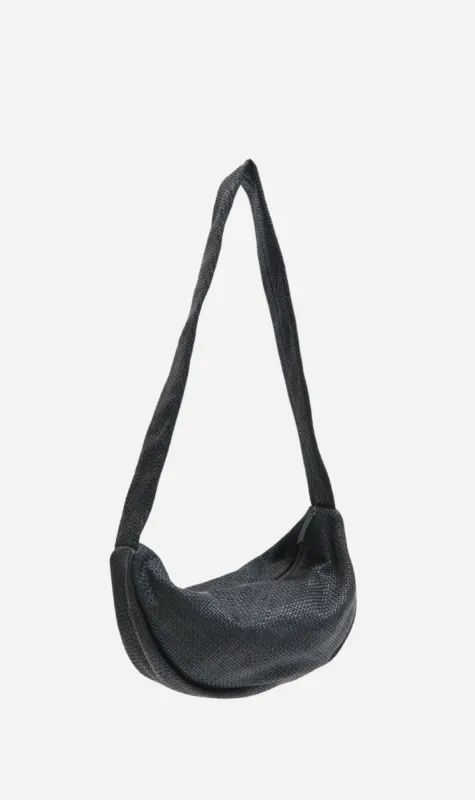 St Agni | Woven Crescent Bag - Black sold by Sister & Co