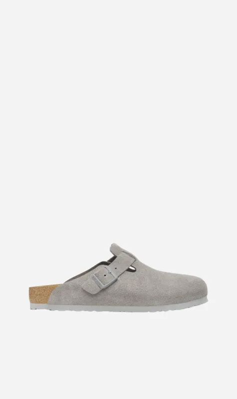 Birkenstock | Boston Suede Regular - Stone Coin sold by Sister & Co