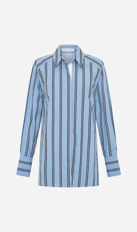 Camilla and Marc | Atoll Stripe Shirt - Cornflower Blue Stripe sold by Sister & Co