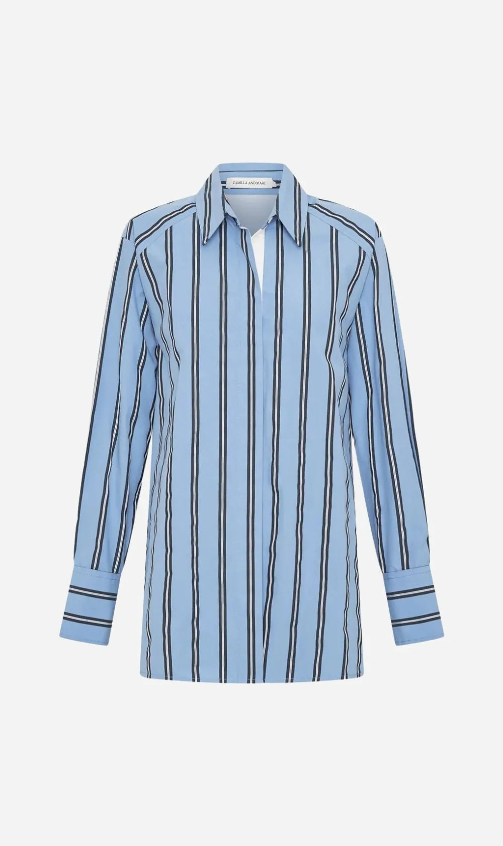 Camilla and Marc | Atoll Stripe Shirt - Cornflower Blue Stripe sold by Sister & Co