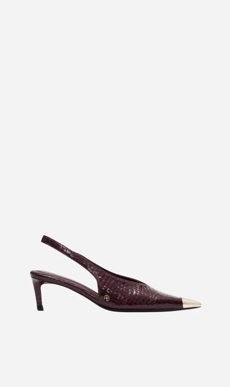 Anine Bing | Nina Heels With Metal Toe Cap - Burgundy sold by Sister & Co