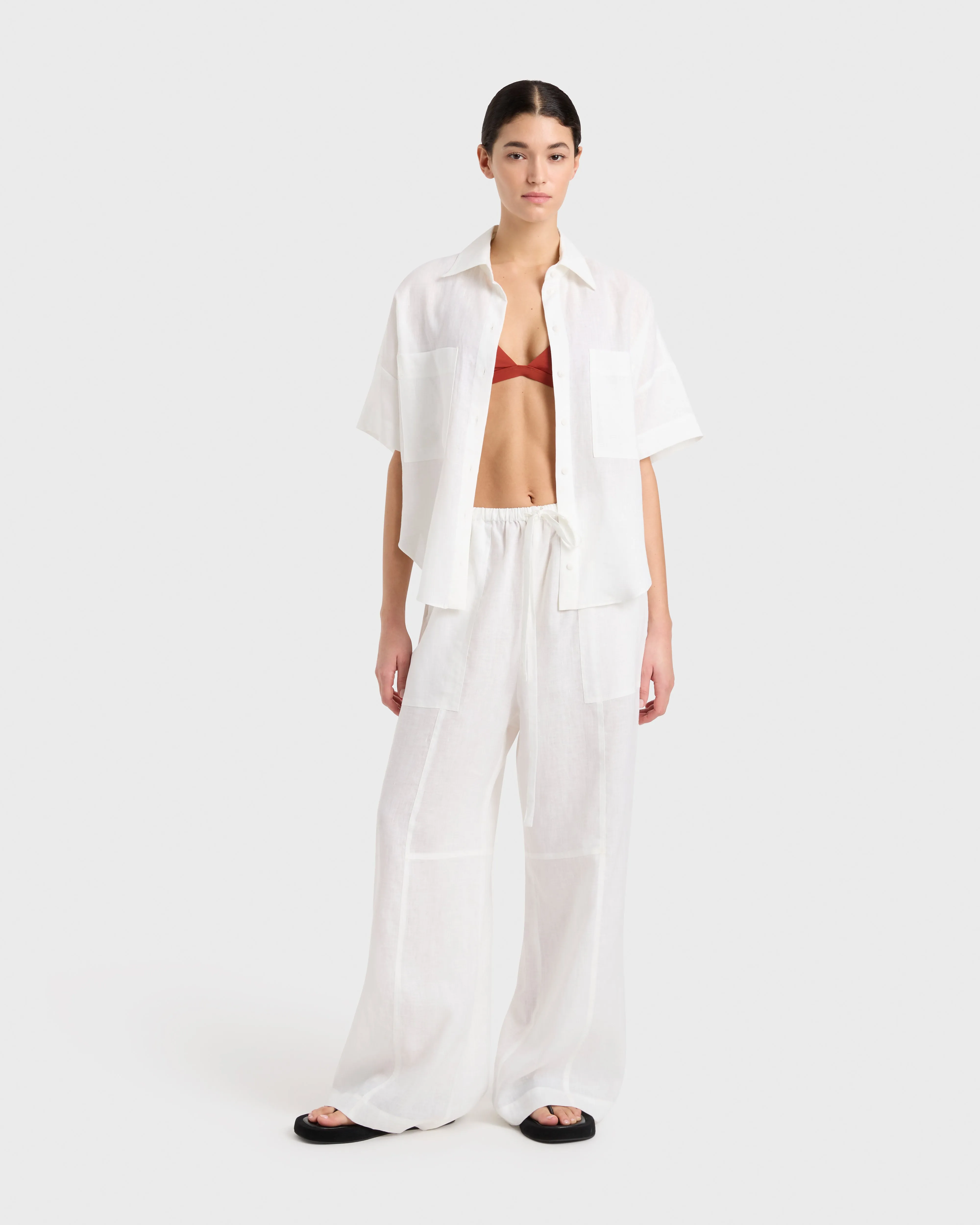 Bondi Born | Leiden Relaxed Pant - White sold by Sister & Co product image thumbnail 3