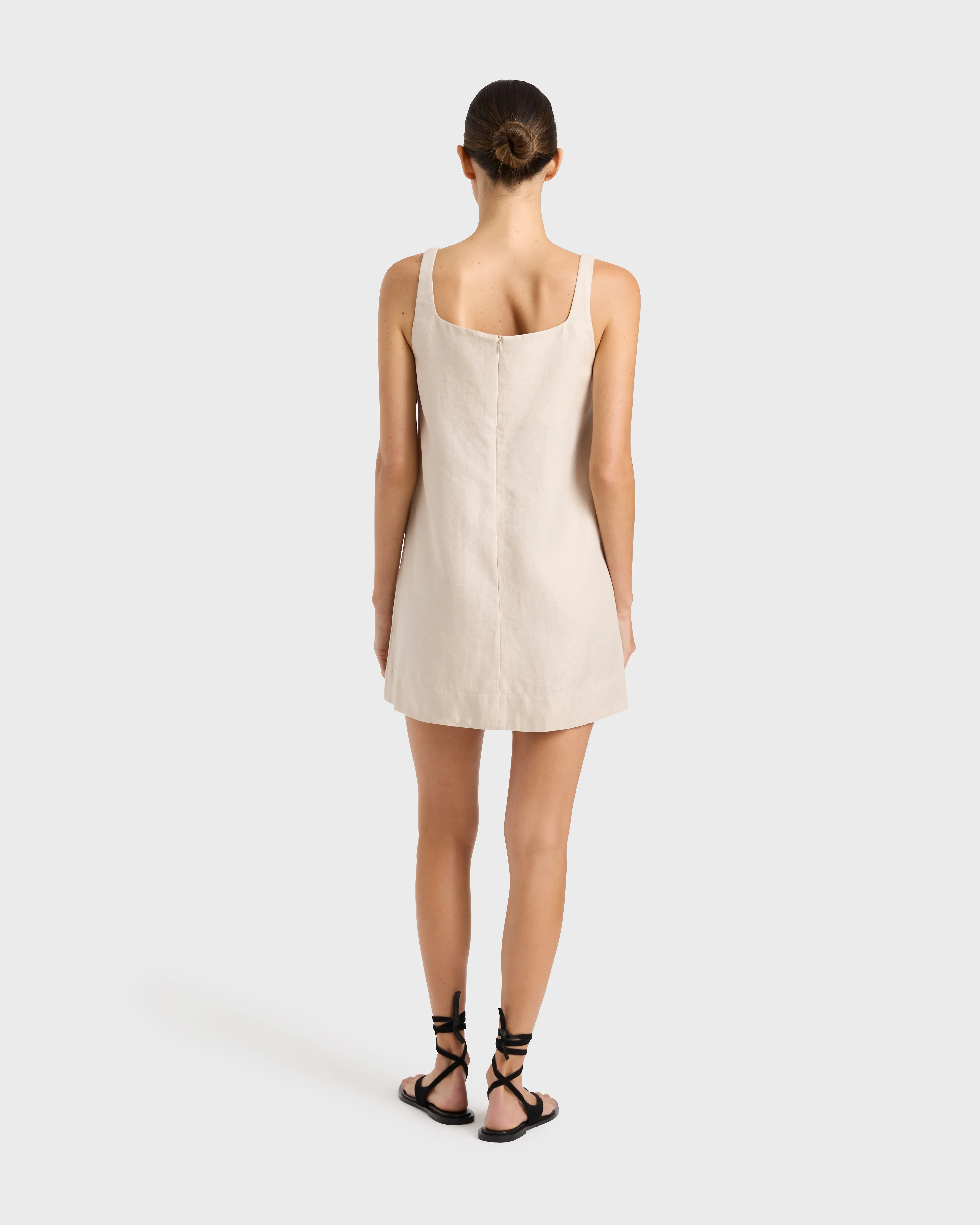 Bondi Born | Delphi A-Line Mini Dress - Sand sold by Sister & Co product image thumbnail 3