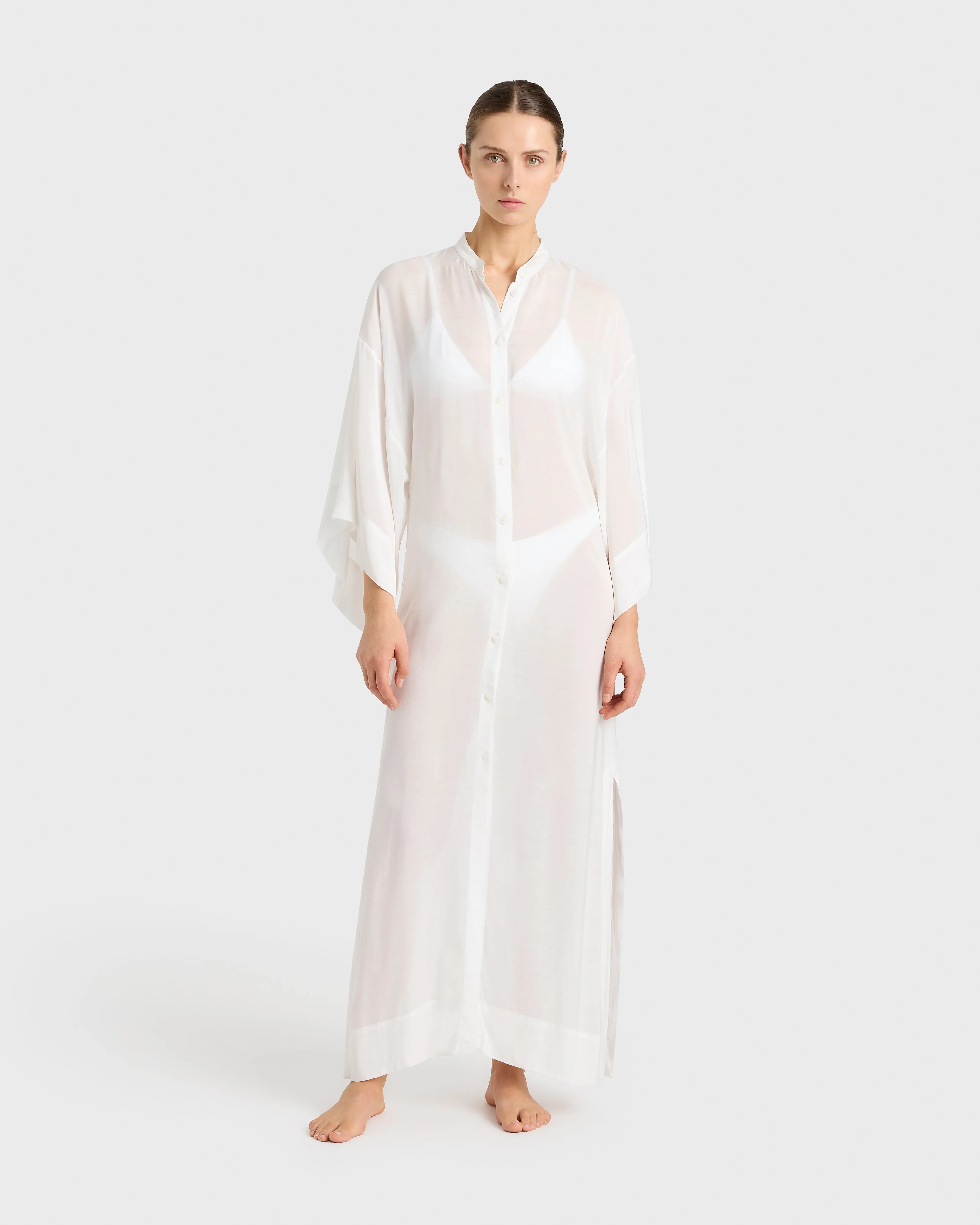 Bondi Born | Cremona Kimono Sleeve Coverup - White sold by Sister & Co product image thumbnail 2