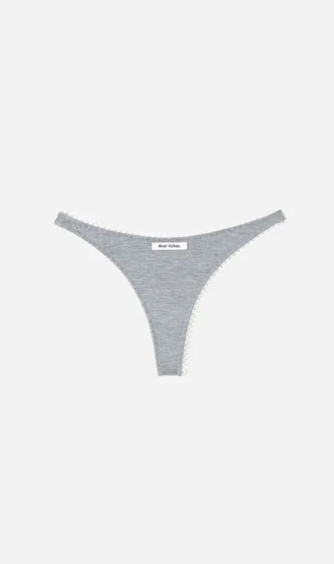 Dear Dylan | Eyelet Trim Thong - Grey Marle sold by Sister & Co