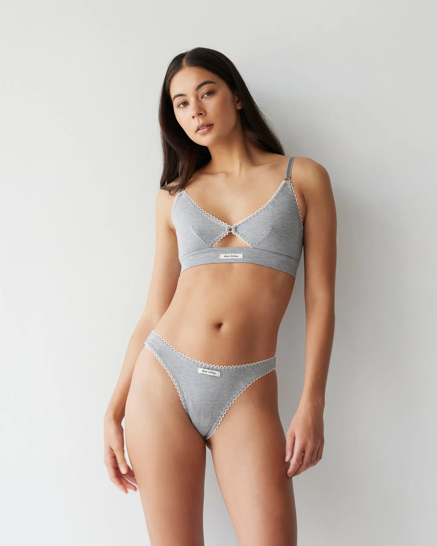 Dear Dylan | Eyelet Trim Thong - Grey Marle sold by Sister & Co product image thumbnail 2