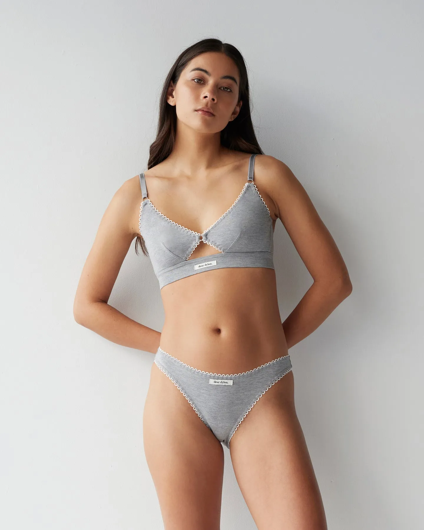 Dear Dylan | Eyelet Trim Brief - Grey Marle sold by Sisters & Co product image thumbnail 4