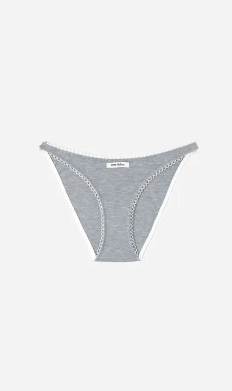 Dear Dylan | Eyelet Trim Brief - Grey Marle sold by Sister & Co