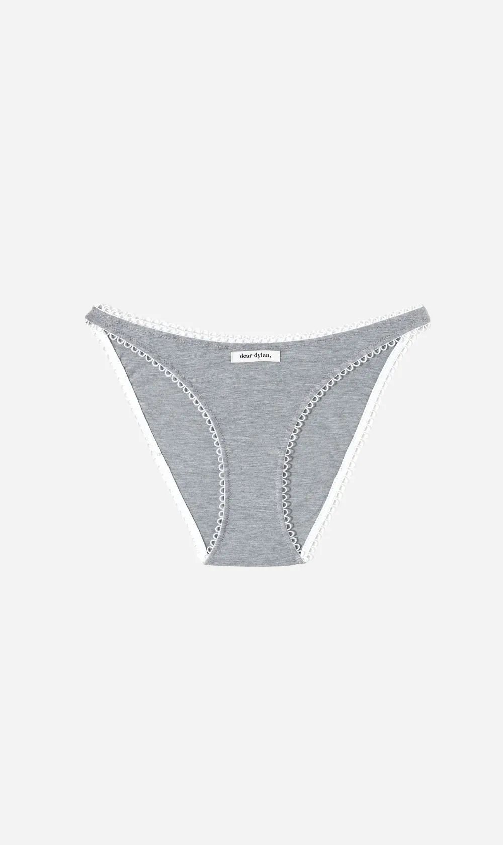 Dear Dylan | Eyelet Trim Brief - Grey Marle sold by Sisters & Co