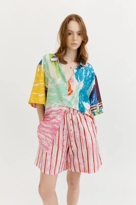 Gary Bigeni | Amber Shorts - Red Stripes sold by Sister & Co