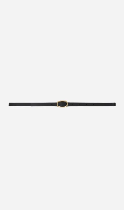 Anine Bing | Mini Signature Link Belt - Black With Gold sold by Sisters & Co