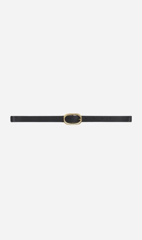 Anine Bing | Small Signature Link Belt - Black With Gold sold by Sister & Co