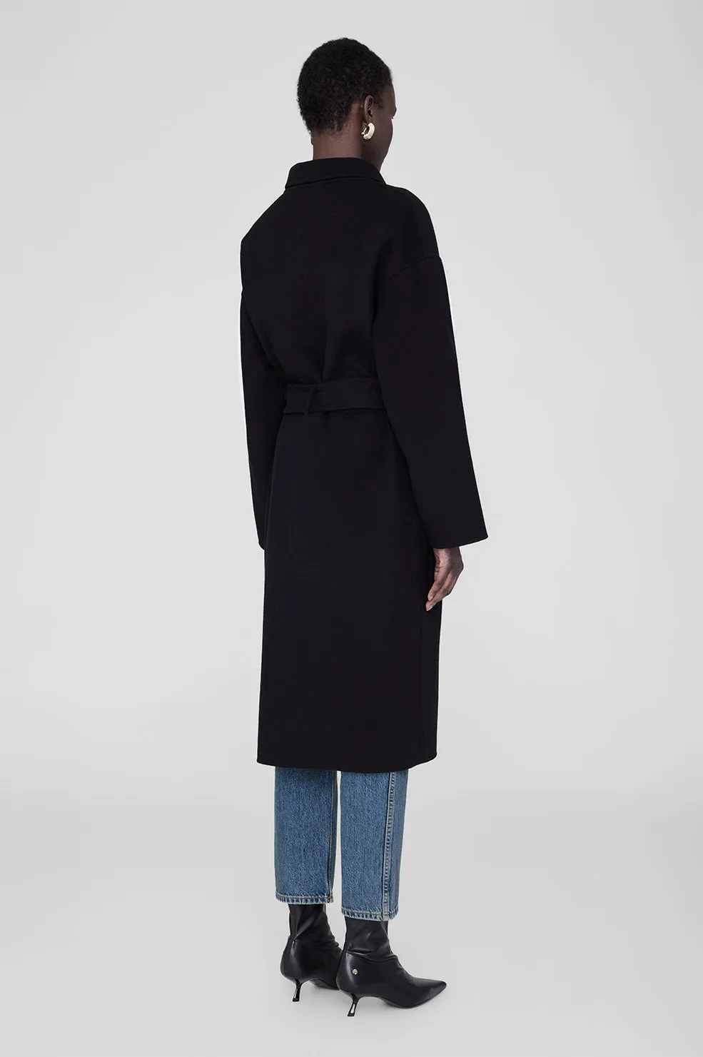 Anine Bing | Dylan Coat - Black Cashmere sold by Sisters & Co product image thumbnail 4