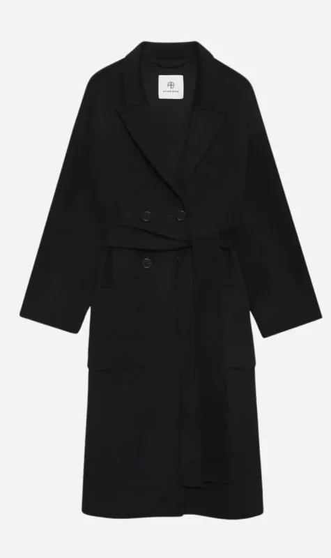 Anine Bing | Dylan Coat - Black Cashmere sold by Sisters & Co