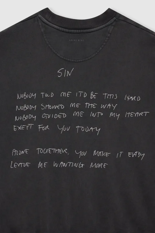 Anine Bing | Jaci Sweatshirt Lyrics - Washed Black | Parallel