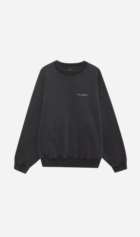 Anine Bing | Jaci Sweatshirt Lyrics - Washed Black sold by Sister & Co
