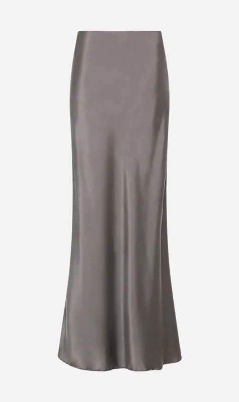 St Agni | Soft Silk Maxi Skirt - Pewter sold by Sister & Co