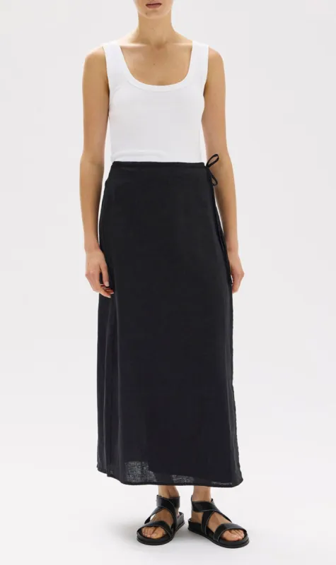 Assembly Label | Roma Linen Wrap Skirt - Black sold by Sister & Co