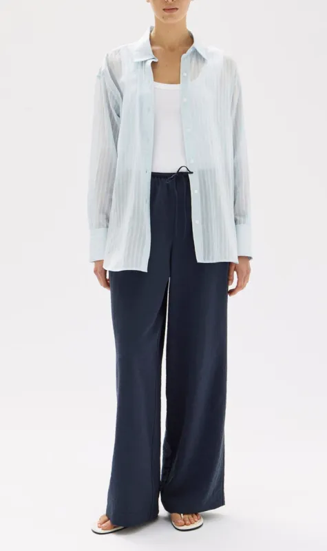 Assembly Label | Cammy Stripe Long Sleeve Shirt - Blue Haze/White sold by Sister & Co