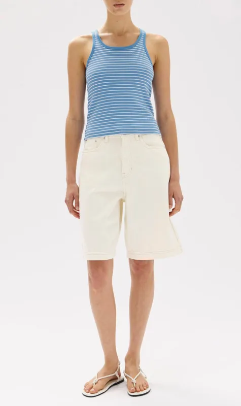 Assembly Label | Drew Rib Tank - Bahama/White sold by Sister & Co