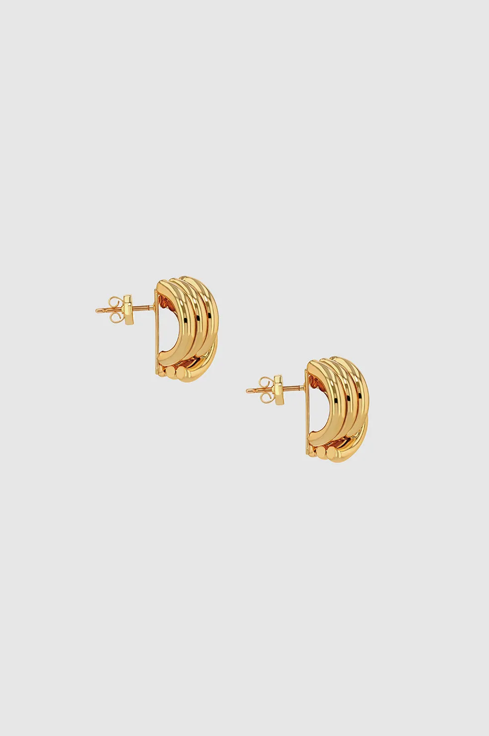 Anine Bing | Small Crossover Ribbed Earrings - Gold sold by Sister & Co product image thumbnail 3