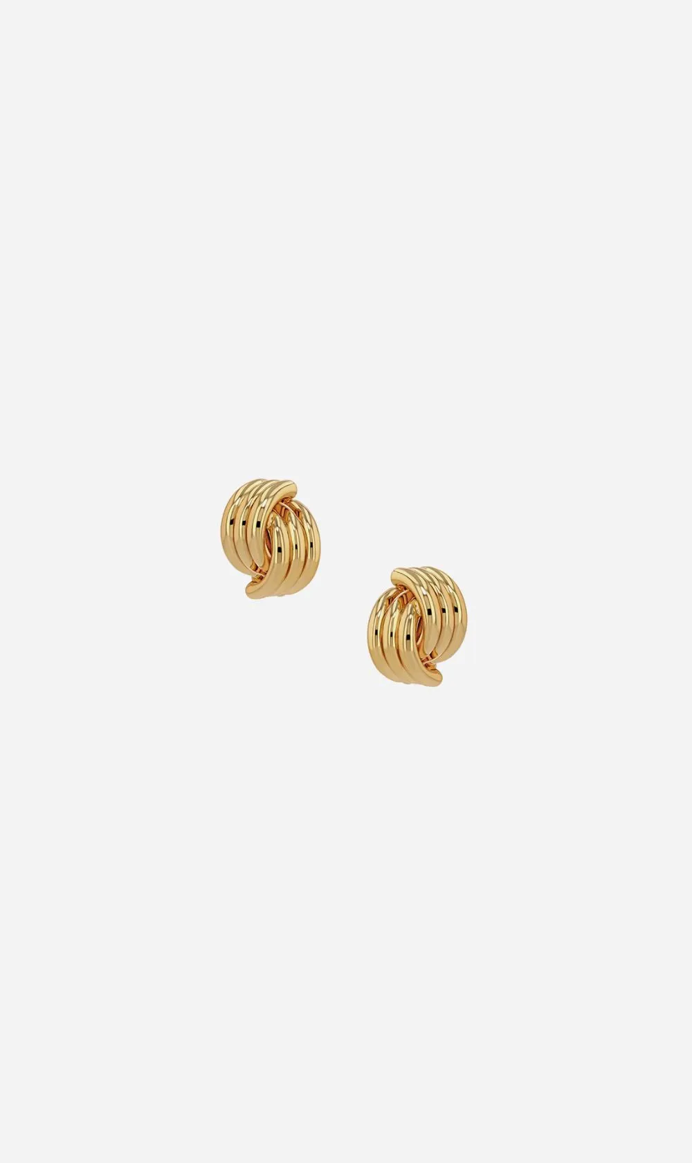 Anine Bing | Small Crossover Ribbed Earrings - Gold sold by Sister & Co