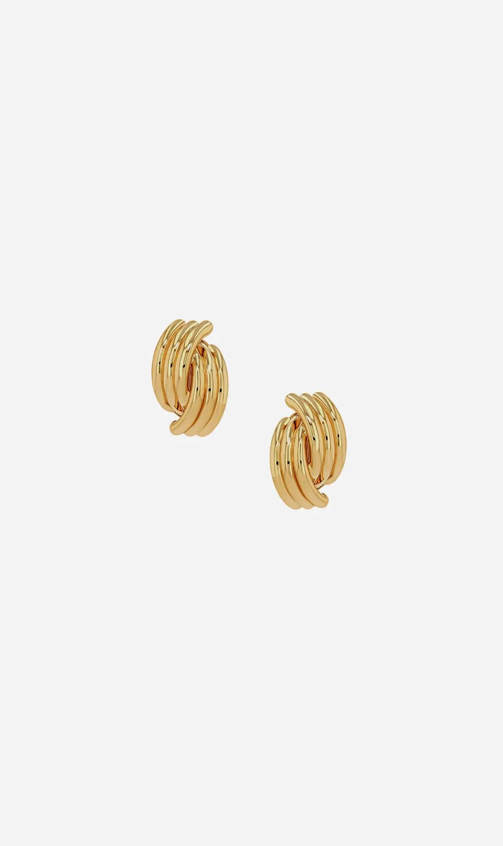 Anine Bing | Crossover Ribbed Earrings - Gold sold by Sister & Co