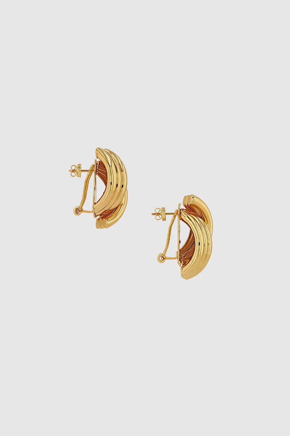 Anine Bing | Crossover Ribbed Earrings - Gold sold by Sister & Co product image thumbnail 3