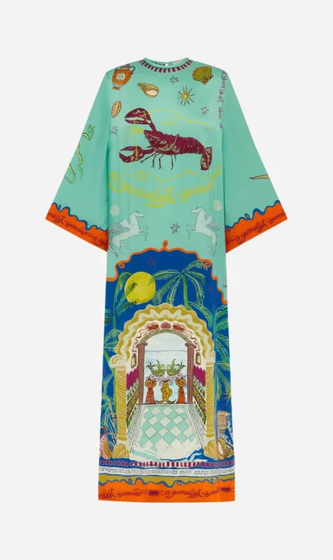 Alemais  | Surrealist Summer Midi Silk Dress sold by Sister & Co