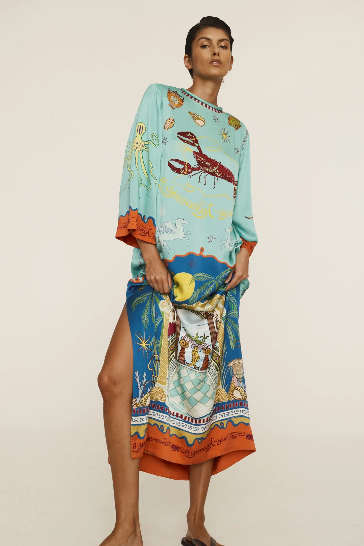 Alemais | Surrealist Summer Midi Silk Dress sold by Sister & Co product image thumbnail 5