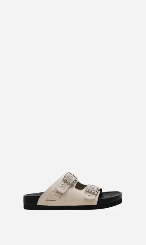 La Tribe | Woven Buckle Slide - Cream sold by Sister & Co