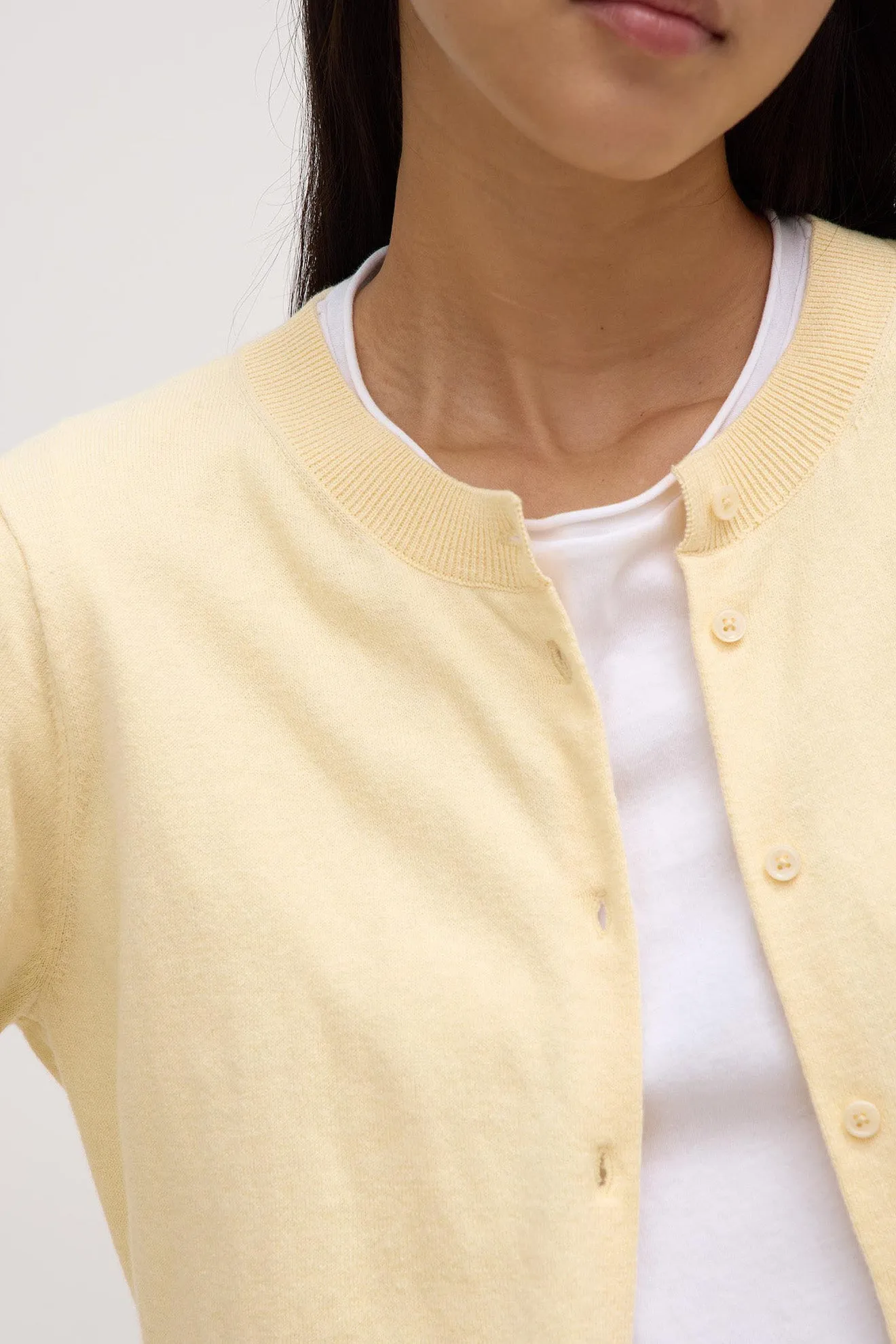 Assembly Label | Semra Cotton Cashmere Cardigan - Chamomile sold by Sister & Co product image thumbnail 4